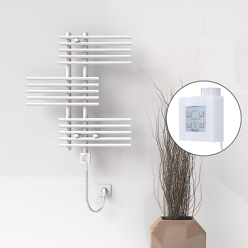 FIJI Electric Towel Warmer 650x740 White (KTX4 Thermostat) 300W Spiral Cable