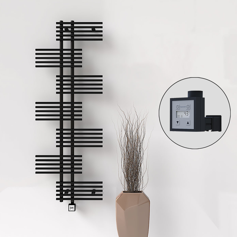 Fiji Sèche Serviettes Electrique 650x1762 Noir mat Ktx3 1000 W - 1