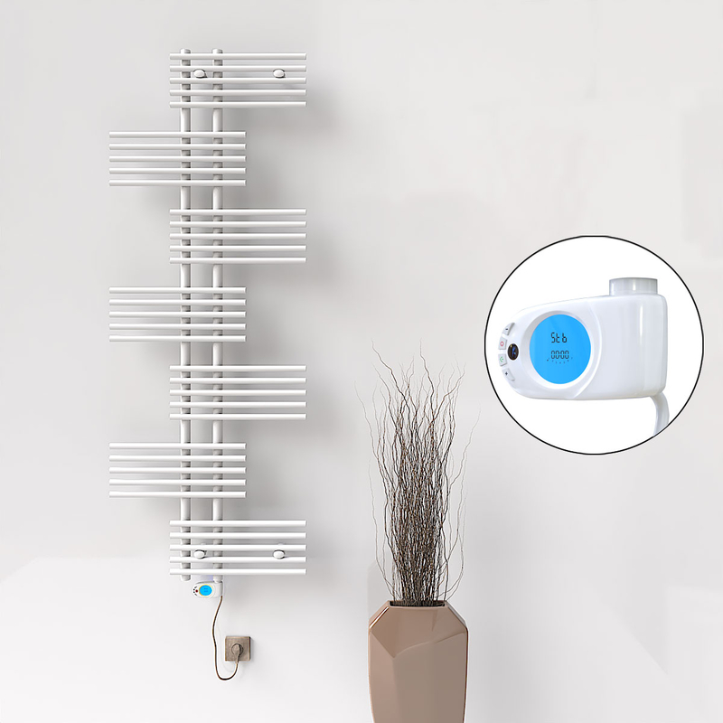 Fiji Sèche Serviettes Electrique 900 Watt 650x1762 Blanc (Thermostat Musa) 
