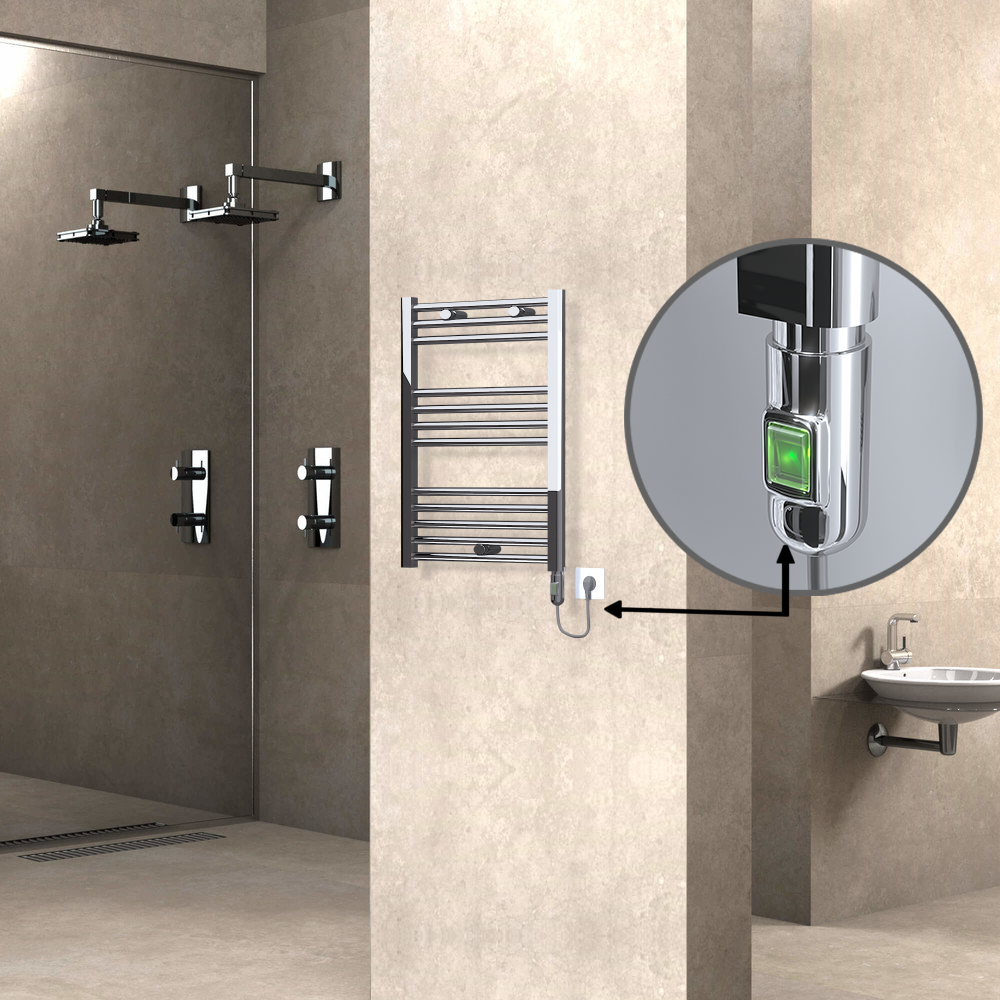 Haiti Electric Towel Warmer 500x700 Flat Chrome (On/Off Button) 200 Watt - 1