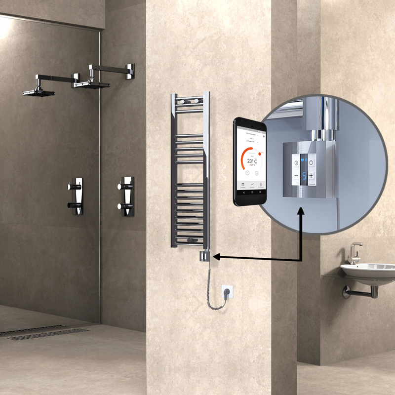 Haiti Sèche Serviettes Electrique 300x1000 Chrome Ktx4 200 Watt Câble en spirale