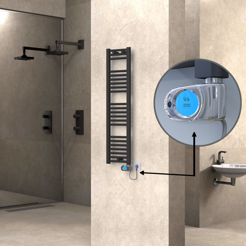 Haiti Sèche Serviettes Electrique 300x1200 Anthracite (Thermostat Musa) 300 Watt