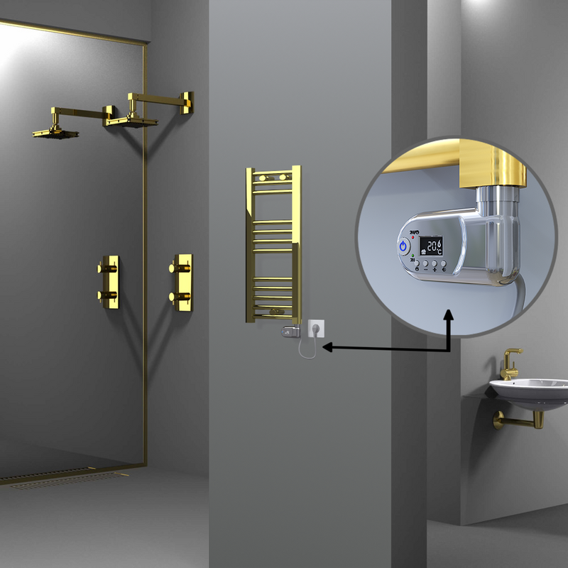 Haiti Electric Towel Warmer 300x700 Flat Gold (Thesis Thermostat) 200 Watt