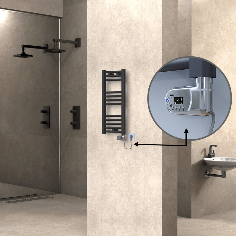 Haiti Electric Towel Warmer 300x700 Flat Anthracite Textured (Thesis Thermostat) 200 Watt