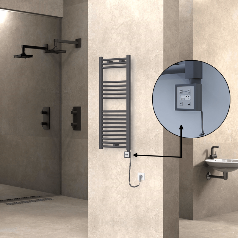 Haiti Sèche Serviettes Electrique 400x1000 Anthracite Ktx3 300 Watt Câble en spirale