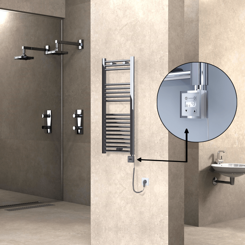 Haiti Sèche Serviettes Electrique 400x1000 Chrome Ktx3 200 Watt Câble en spirale