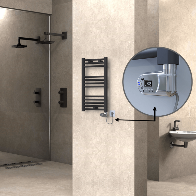 Haiti Sèche Serviettes Electrique 400x700 Anthracite (Thermostat Thesis) 300 Watt