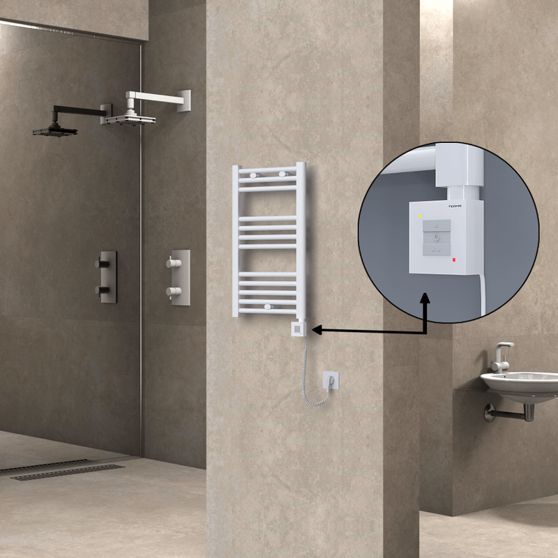 Haiti Sèche Serviettes Electrique 400x700 Blanc Ktx1 300 Watt Câble en spirale