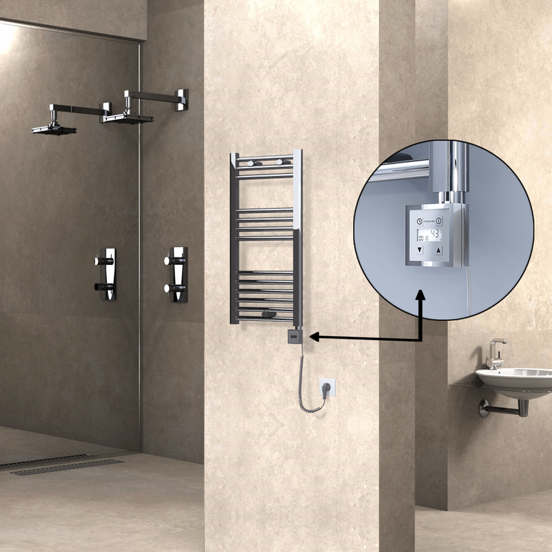 Haiti Sèche Serviettes Electrique 400x800 Chrome Ktx3 200 Watt Câble en spirale