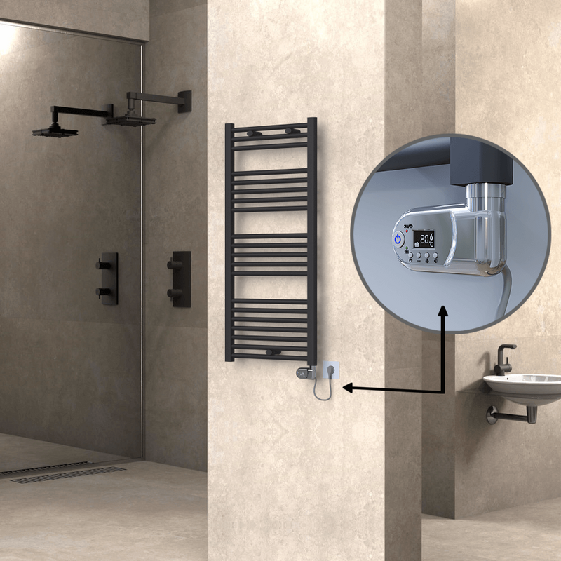 Haiti Sèche Serviettes Electrique 500x1100 Anthracite (Thermostat Thesis) 600 Watt