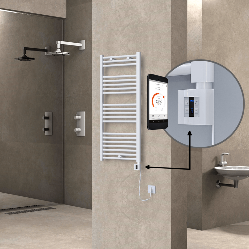 Haiti Sèche Serviettes Electrique 500x1100 Blanc Ktx4 600 Watt Câble en spirale