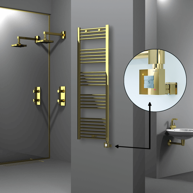 Haiti Electric Towel Warmer 500x1500 Flat Gold (KTX1 Thermostat) 600 Watt