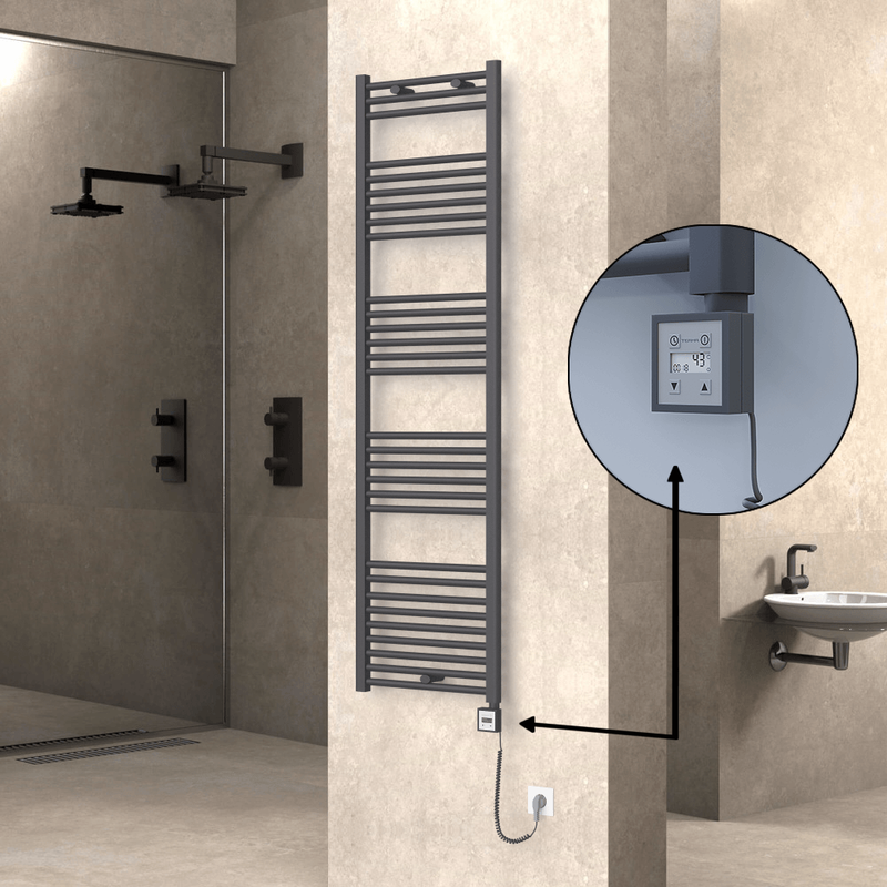 Haiti Sèche Serviettes Electrique 500x1800 Anthracite Ktx3 1000 Watt Câble en spirale