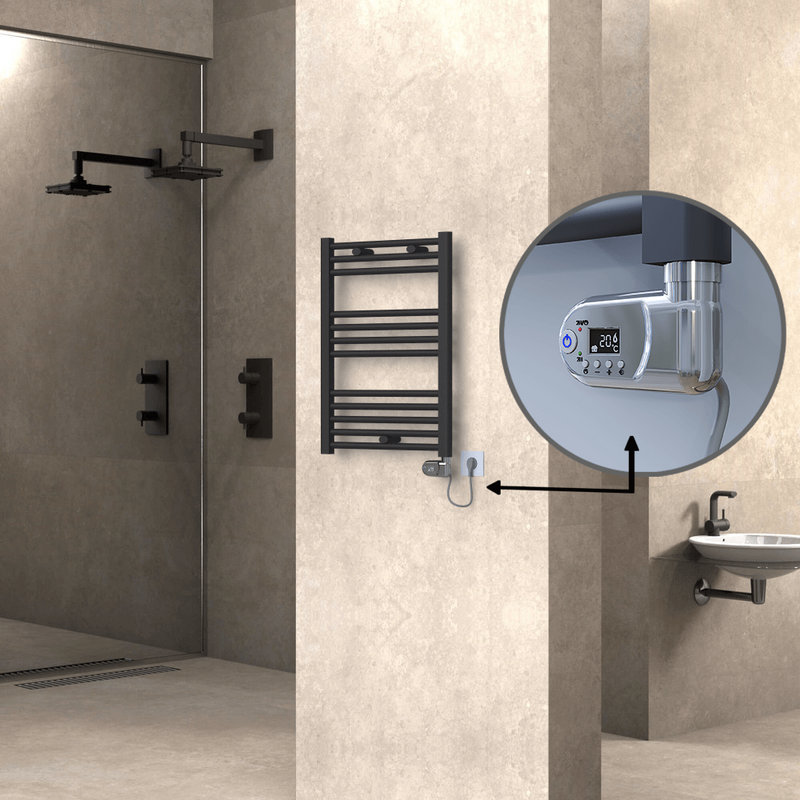 Haiti Electric Towel Warmer 500x700 Flat Anthracite Textured (Thesis Thermostat) 300 Watt