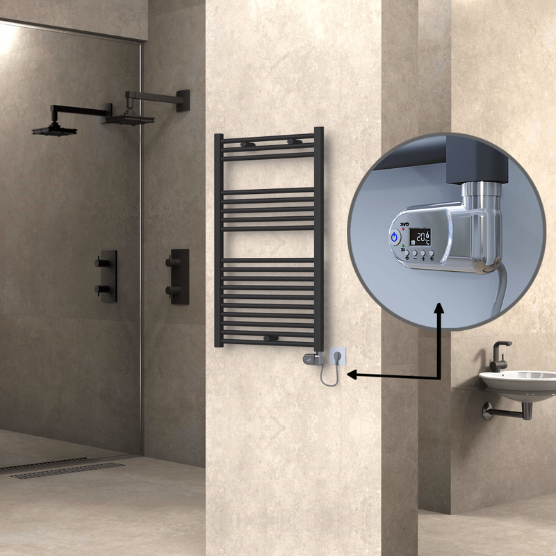 Haiti Sèche Serviettes Electrique 600x1000 Anthracite (Thermostat Thesis) 600 Watt