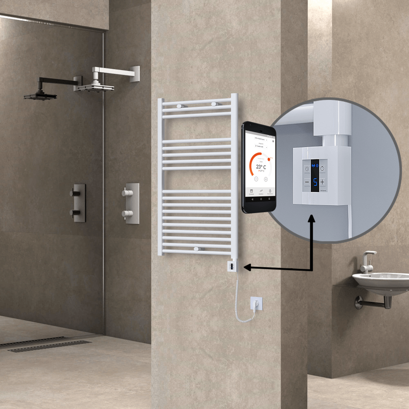 Haiti Elektrikli Havlupan 600x1000 Beyaz (KTX4 Termostat) 600W Spiral Kablolu