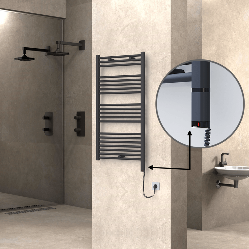 Haiti Elektrikli Havlupan 600x1100 Antrasit (OneD On/Off ) Sağ 600W 