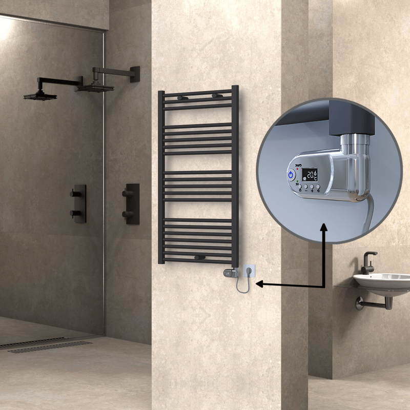 Haiti Sèche Serviettes Electrique 600x1100 Anthracite (Thermostat Thesis) 600 Watt