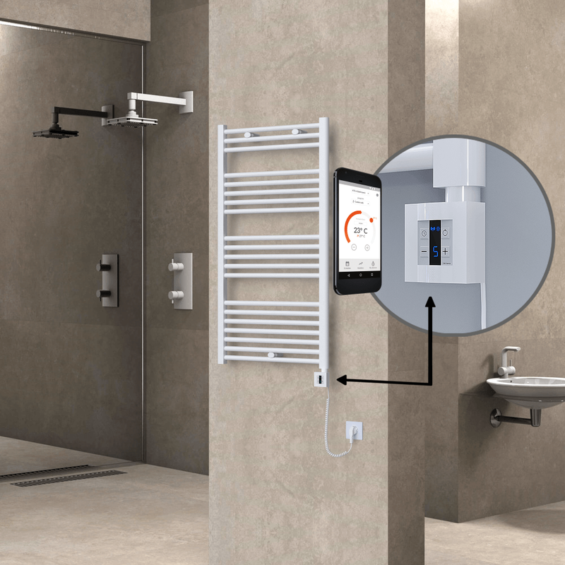 Haiti Sèche Serviettes Electrique 600x1100 Blanc Ktx4 600 Watt Câble en spirale