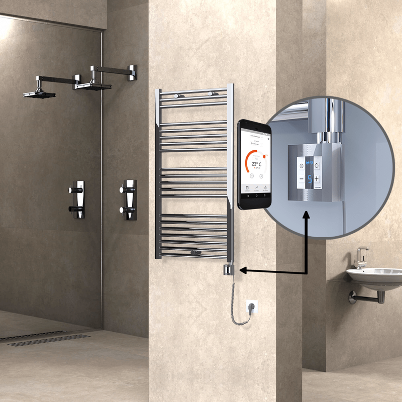 Haiti Sèche Serviettes Electrique 600x1100 Chrome Ktx4 300 Watt Câble en spirale