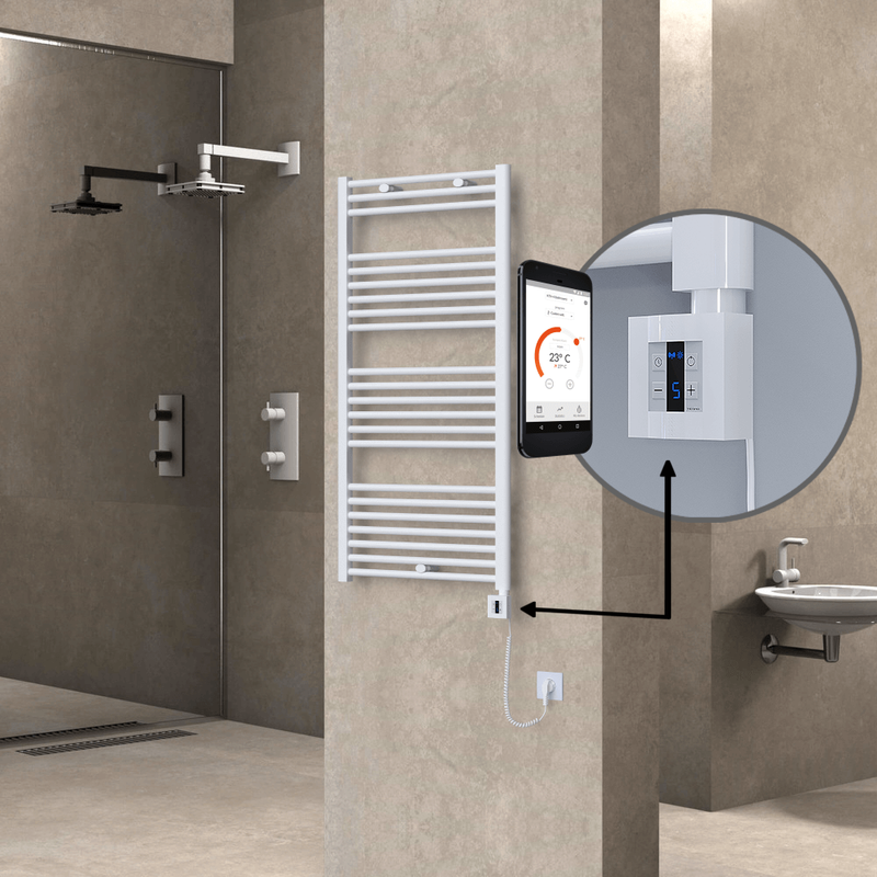 Haiti Elektrikli Havlupan 600x1200 Beyaz (KTX4 Termostat) 600W Spiral Kablolu