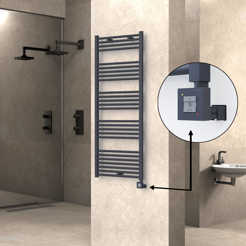 Haiti Electric Towel Warmer 600x1500 Flat Anthracite Textured (KTX1 Thermostat) 1000 Watt