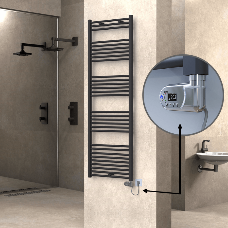 Haiti Sèche Serviettes Electrique 600x1800 Anthracite (Thermostat Thesis) 900 Watt