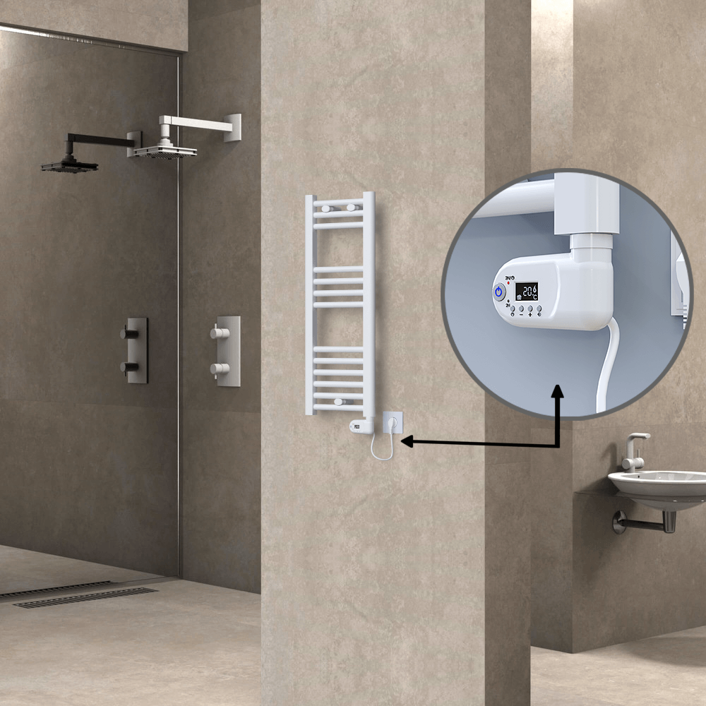 Haiti Sèche Serviettes Electrique 200 Watt 300x800 Plat Blanc (Thermostat Thesis) - 1
