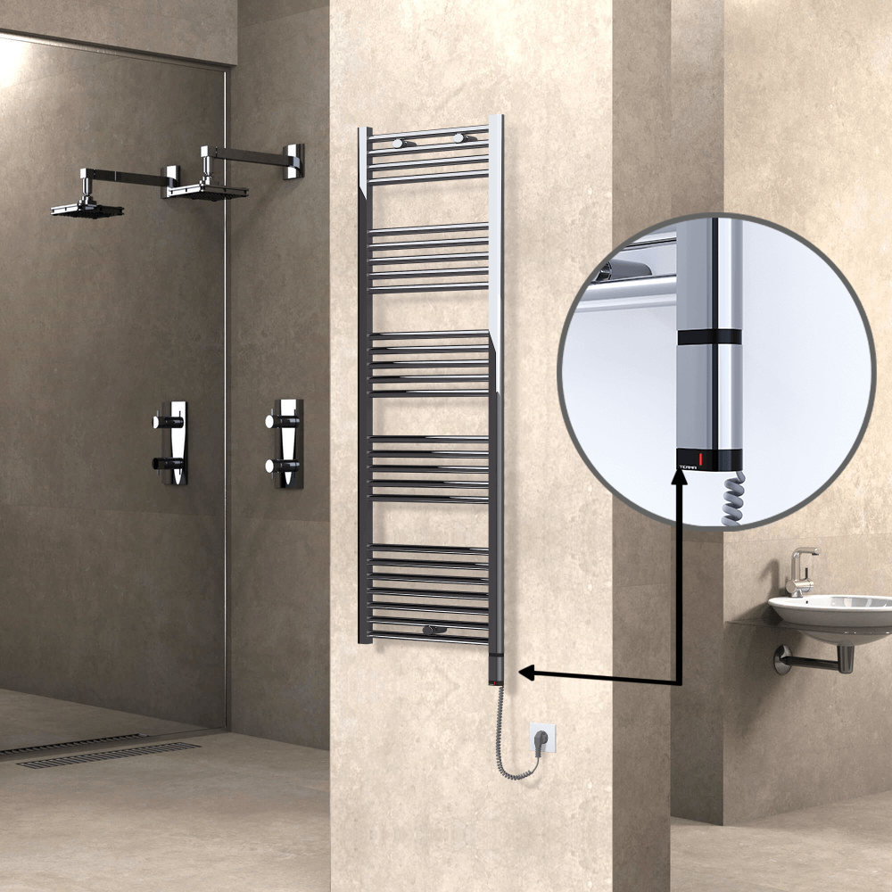 Haiti Sèche Serviettes Electrique 600 Watt 500x1500 Plat Chrome (OneD On/Off ) Droit - 1