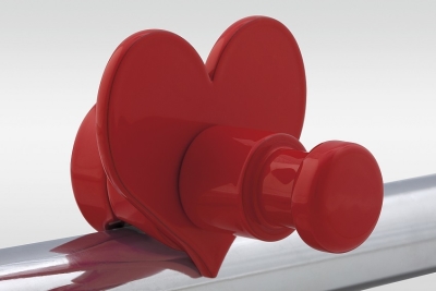 Rob Hook for Towel Warmers H03 Metal Heart Red