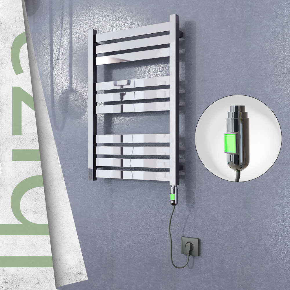 Ibiza Sèche-serviettes en Inox 500x780 Poli Miroir (Interrupteur Marche/Arrêt) 300W - 2