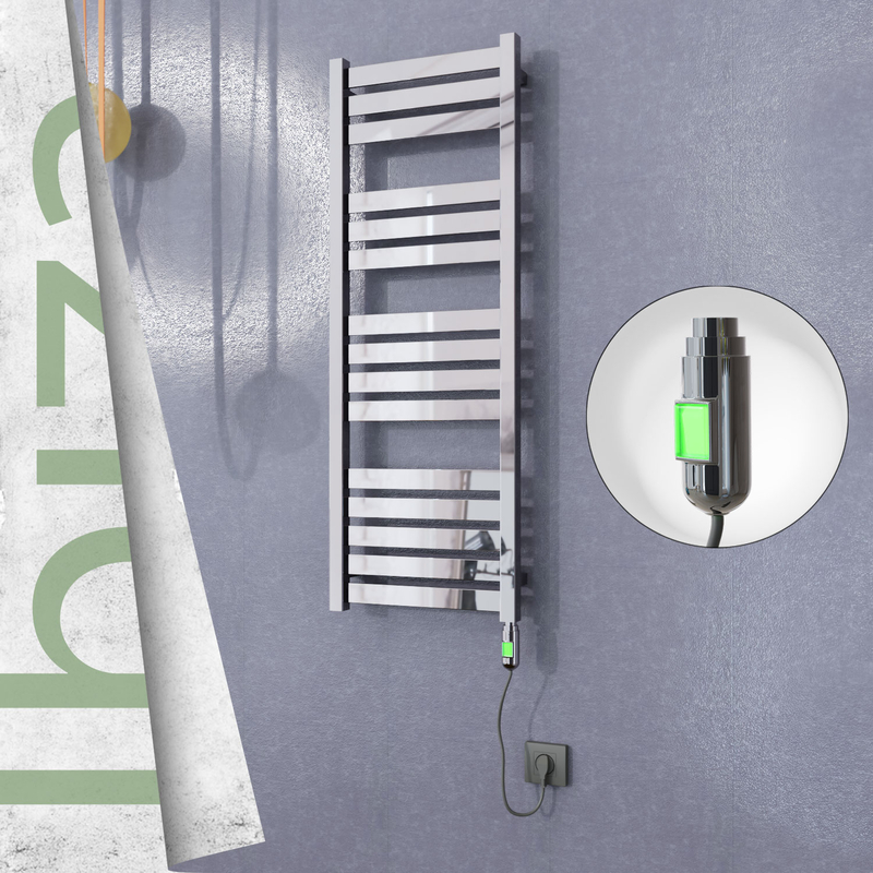 Ibiza Electric Stainless Steel Towel Rail 400x1165 Mirror Polished (On/Off Switch) 300W