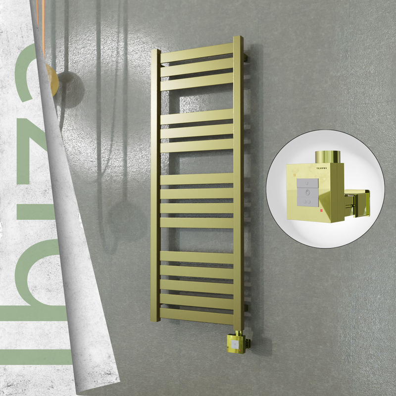 Ibiza Electric Stainless Steel Towel Rail 400x1165 Satin Gold (KTX1 Thermostat) 300W