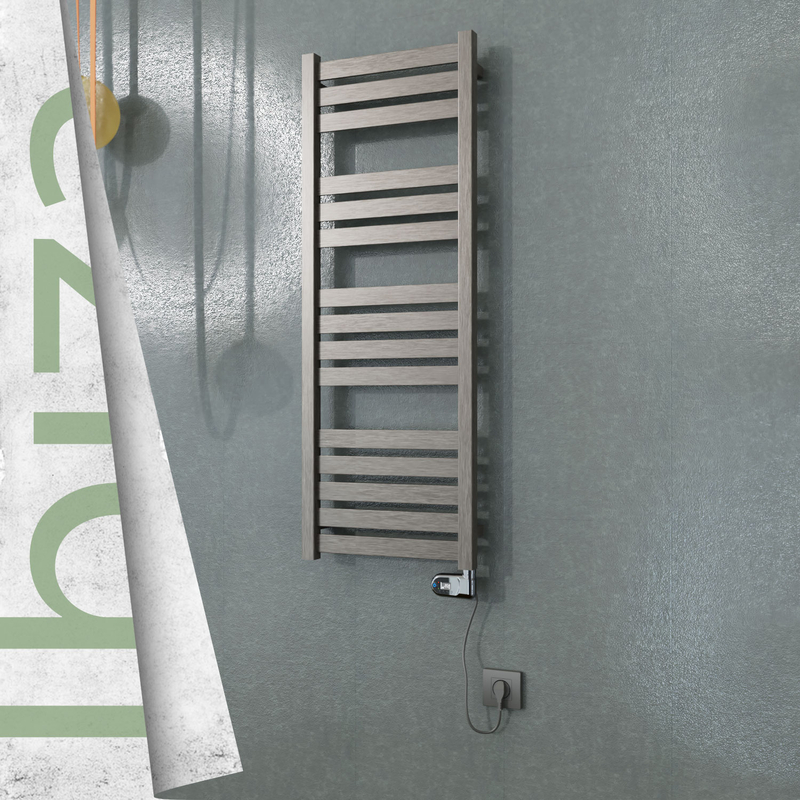 Ibiza Electric Stainless Steel Towel Rail 400x1165 Satin Gold (Thesis Thermostat) 300W