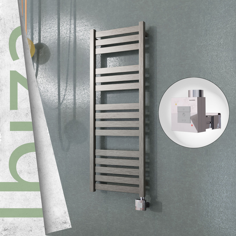 Ibiza Electric Stainless Steel Towel Rail 400x1165 Satin Polished (KTX1 Thermostat) 300W