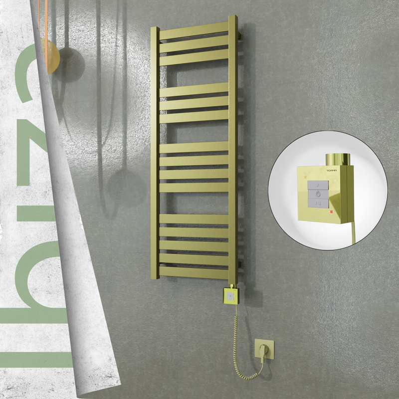 Ibiza Electric Stainless Steel Towel Rail 400x1165 Satin Polished (KTX1 Thermostat) 300W Spiral Cable