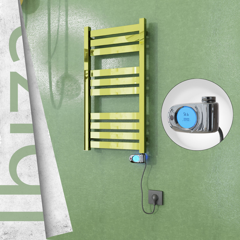 Ibiza Electric Stainless Steel Towel Rail 400x780 Gold (Musa Thermostat) 200W 