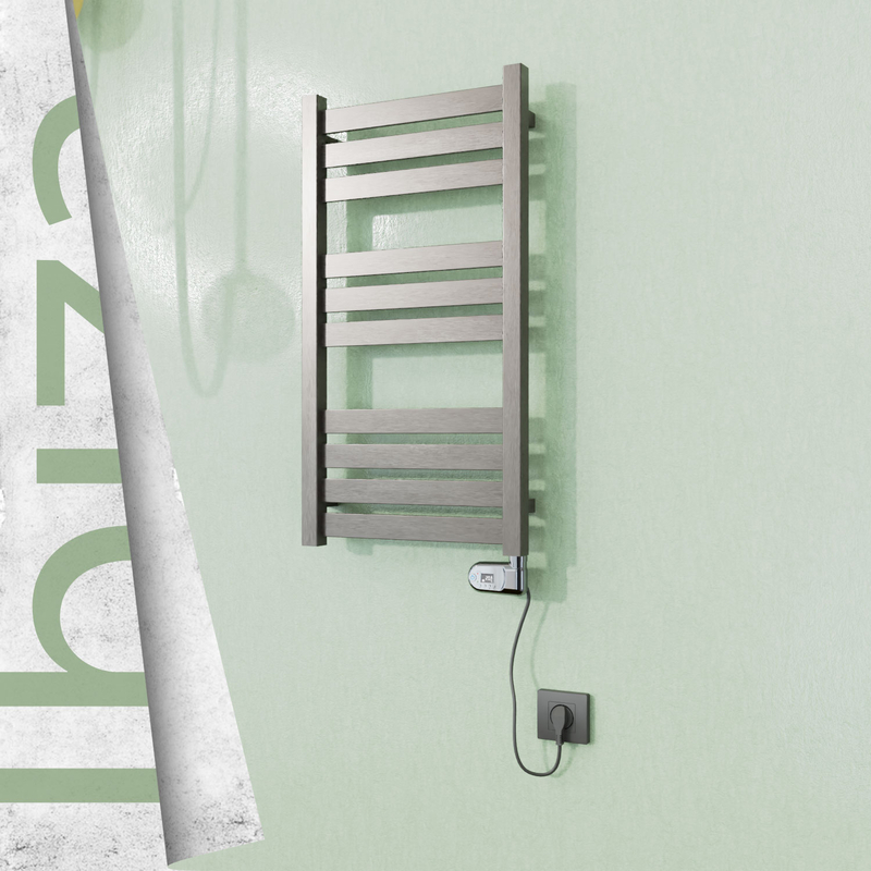 Ibiza Electric Stainless Steel Towel Rail 400x780 Satin Polished (Thesis Thermostat) 200W 