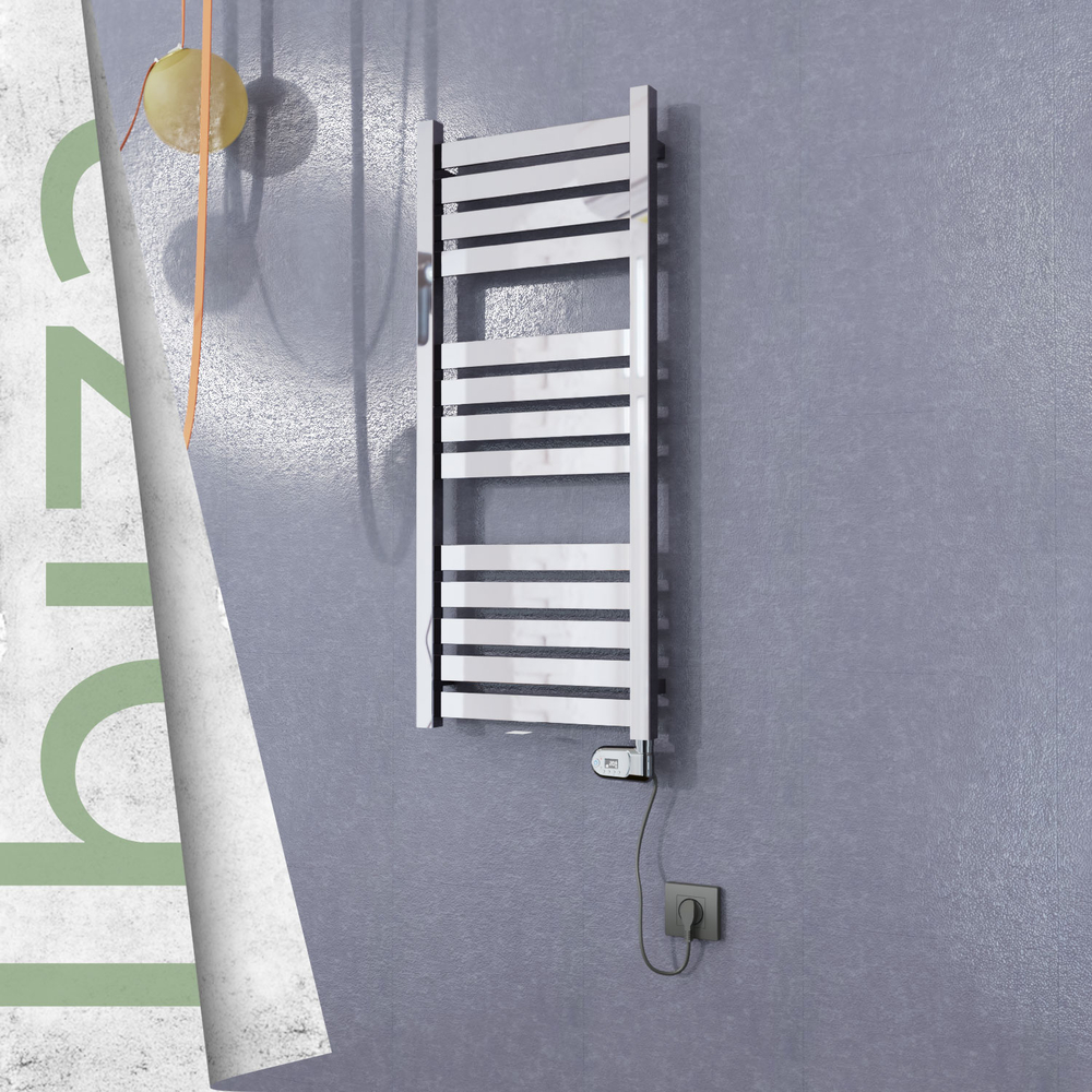 Ibiza Electric Stainless Steel Towel Rail 400x960 Mirror Polished (Thesis Thermostat) 300W - 1