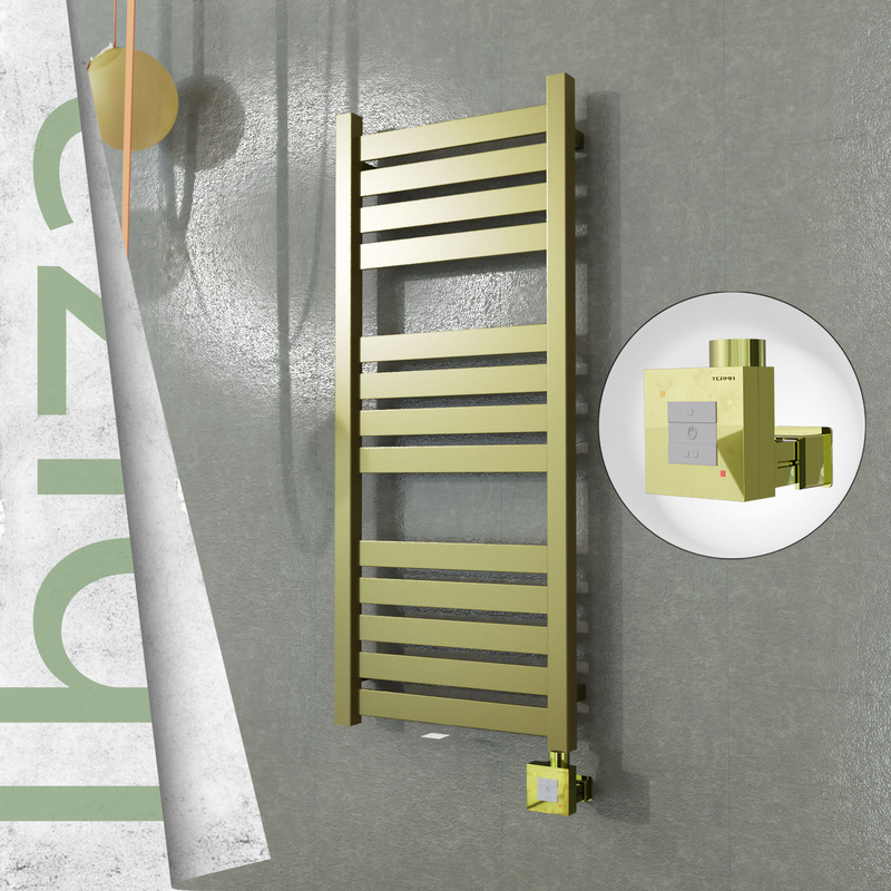 Ibiza Electric Stainless Steel Towel Rail 400x960 Satin Gold (KTX1 Thermostat) 300W