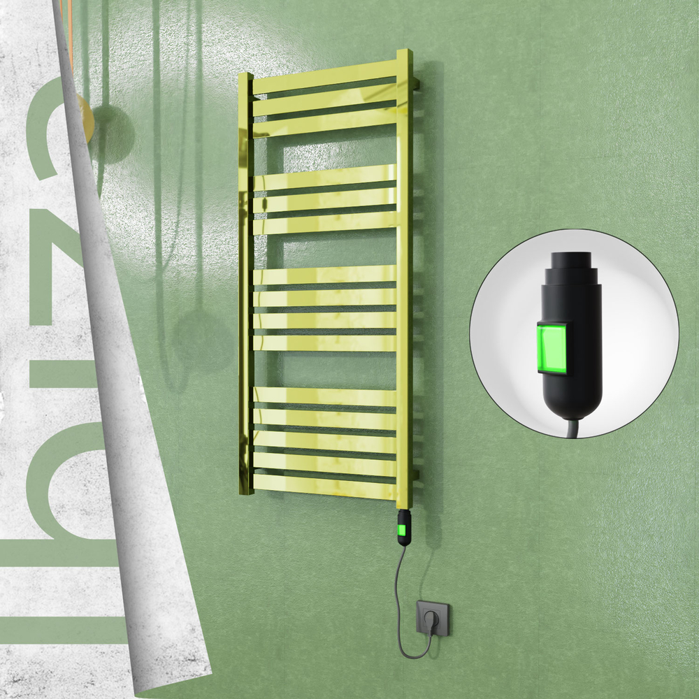 Ibiza Electric Stainless Steel Towel Rail 500x1165 Gold (On/Off Switch) 300W - 1