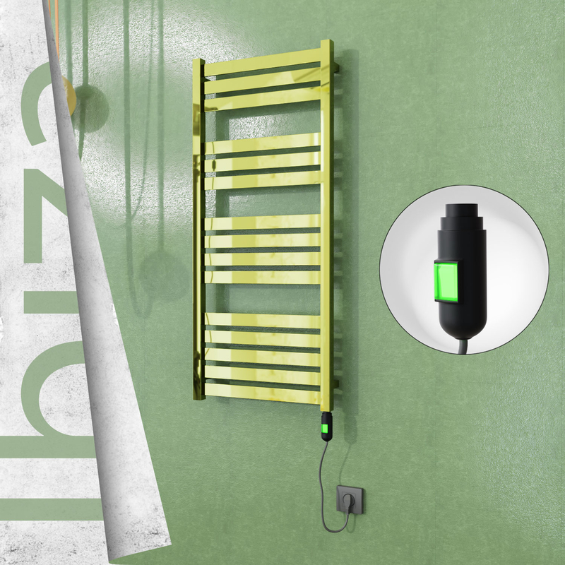 Ibiza Electric Stainless Steel Towel Rail 500x1165 Gold (On/Off Switch) 300W