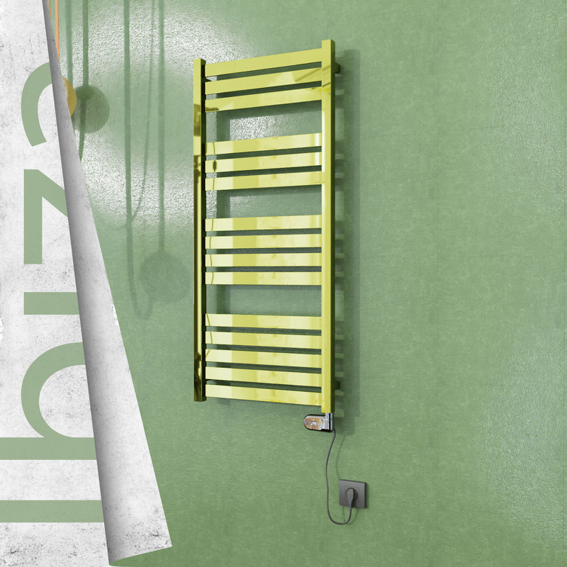 Ibiza Electric Stainless Steel Towel Rail 500x1165 Gold (Thesis Thermostat) 300W
