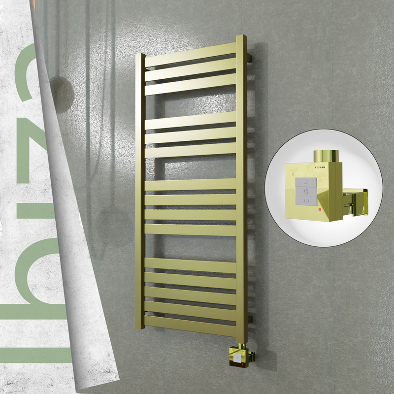Ibiza Electric Stainless Steel Towel Rail 500x1165 Satin Gold (KTX1 Thermostat) 300W