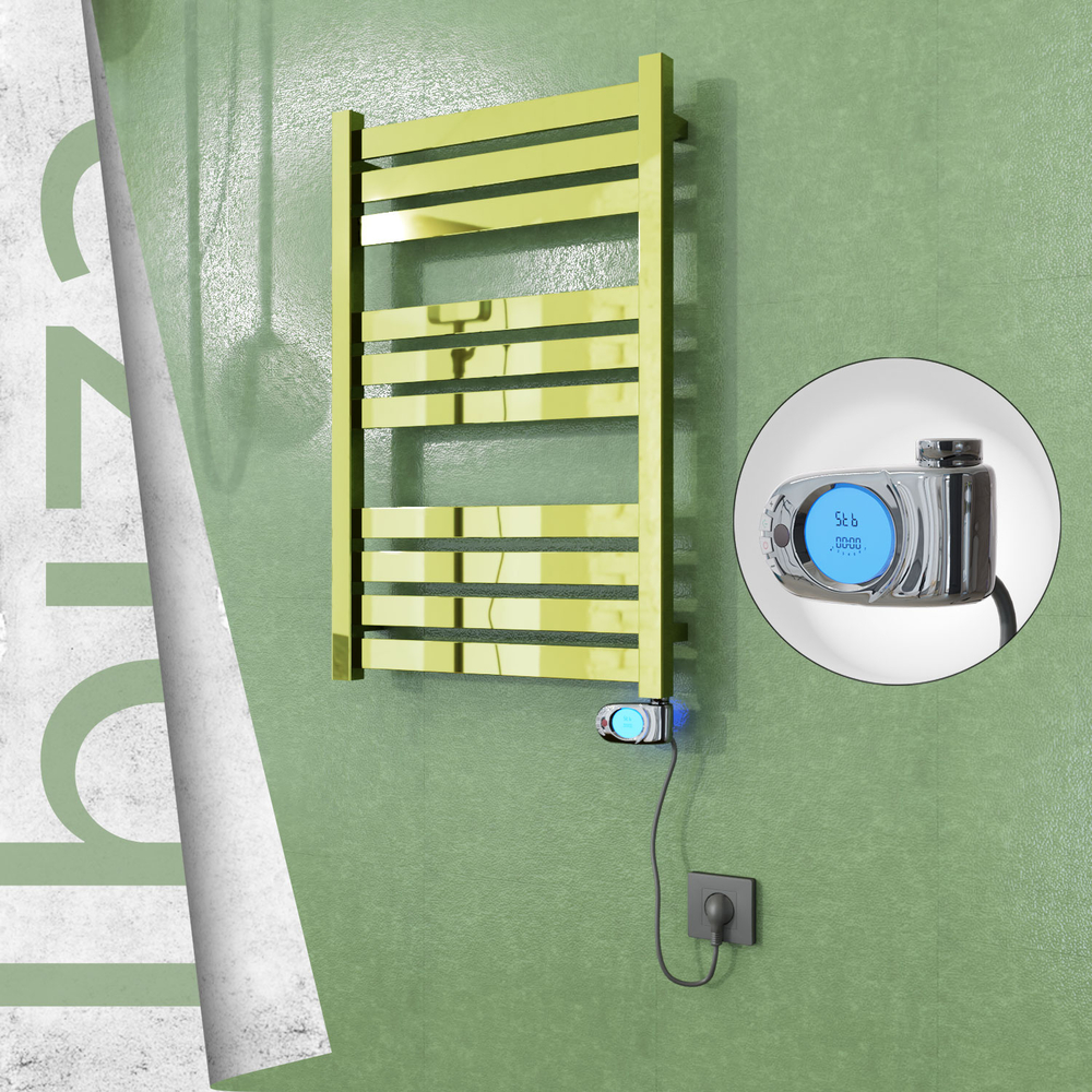 Ibiza Electric Stainless Steel Towel Rail 500x780 Gold (Musa Thermostat) 300W - 1