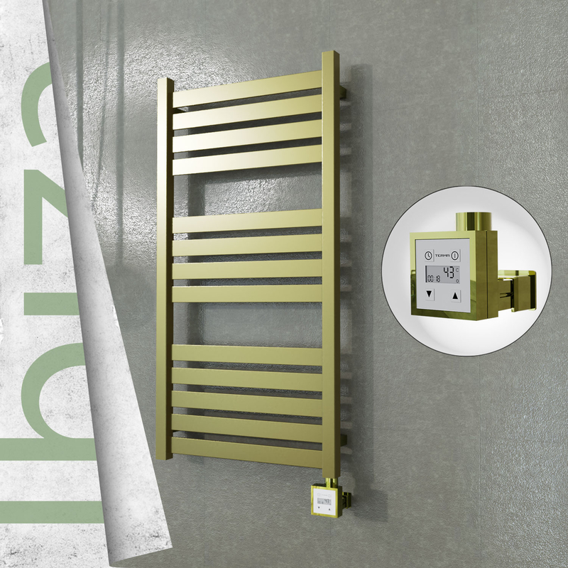 Ibiza Electric Stainless Steel Towel Rail 500x960 Satin Gold (KTX3 Thermostat) 300W