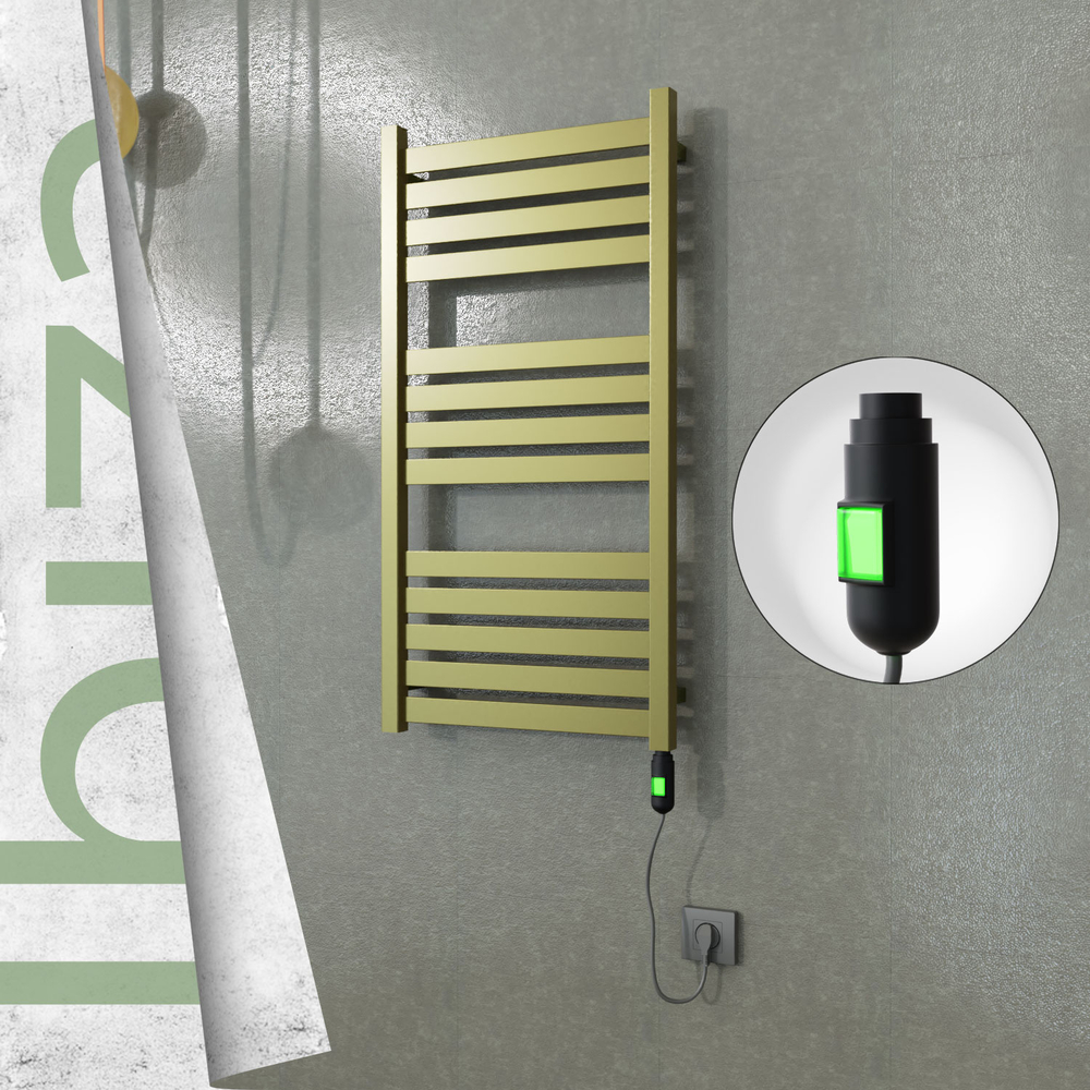 Ibiza Electric Stainless Steel Towel Rail 500x960 Satin Gold (On/Off Switch) 300W - 1