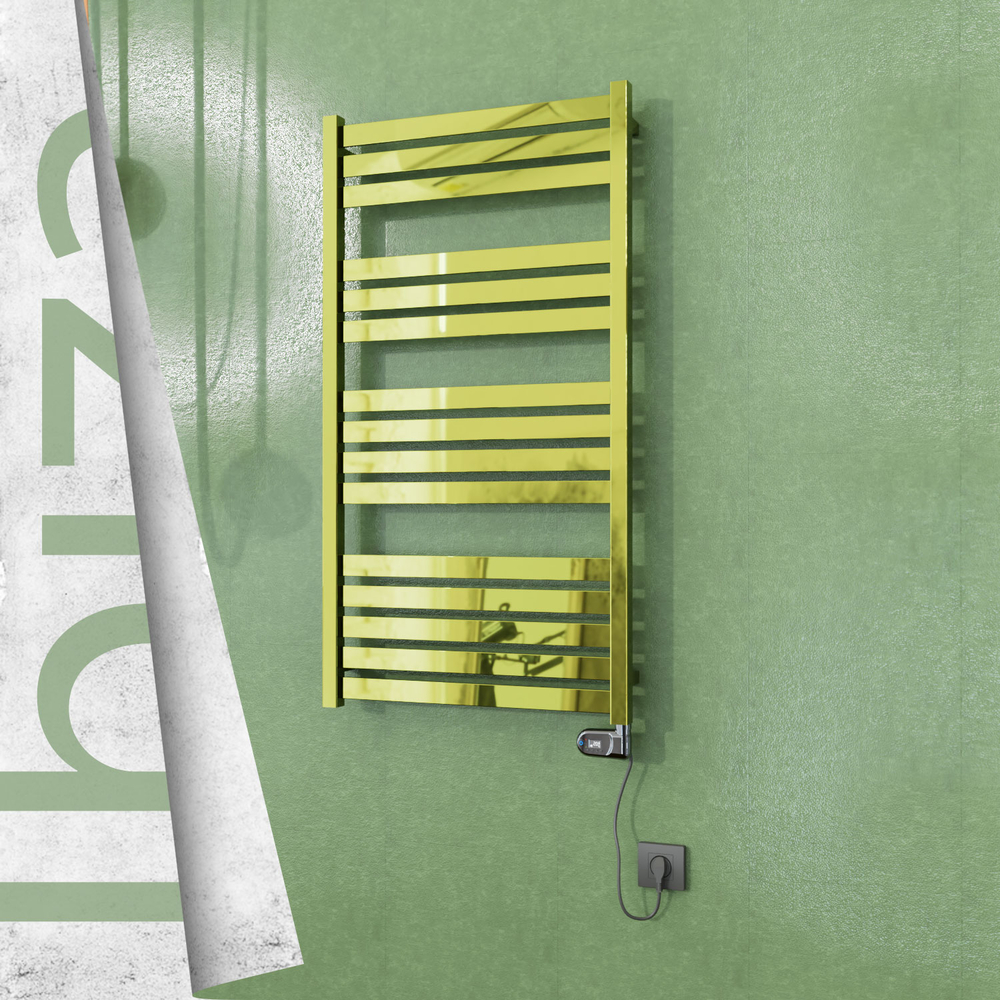 Ibiza Electric Stainless Steel Towel Rail 600x1165 Gold (Thesis Thermostat) 600W - 1