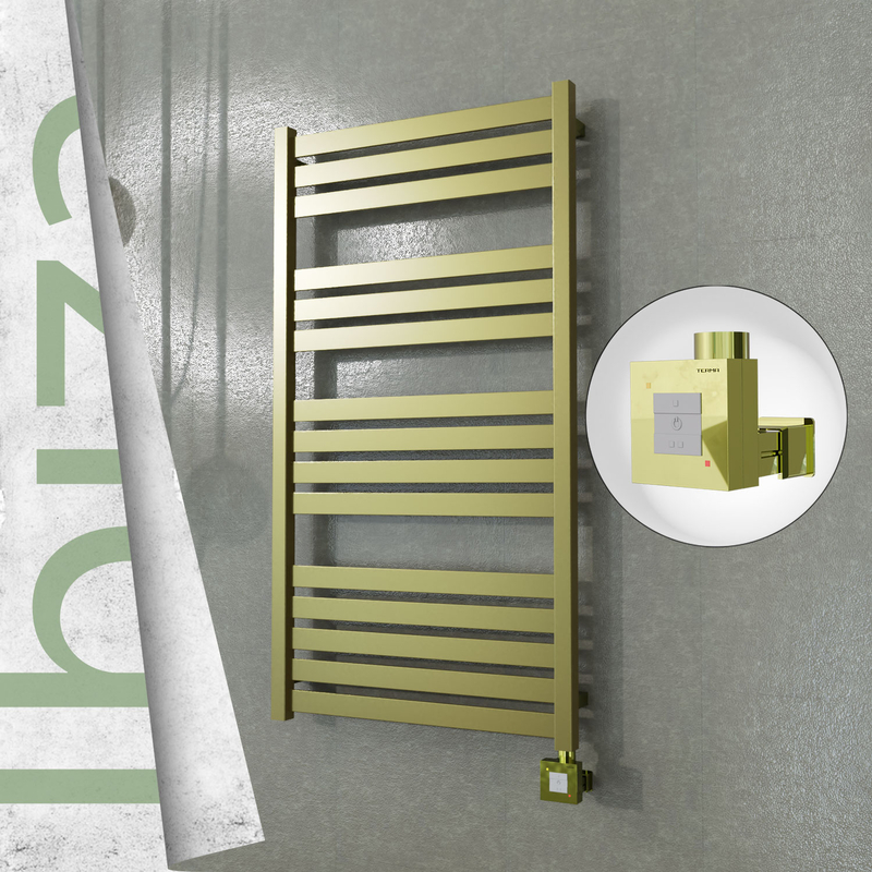 Ibiza Electric Stainless Steel Towel Rail 600x1165 Satin Gold (KTX1 Thermostat) 600W 