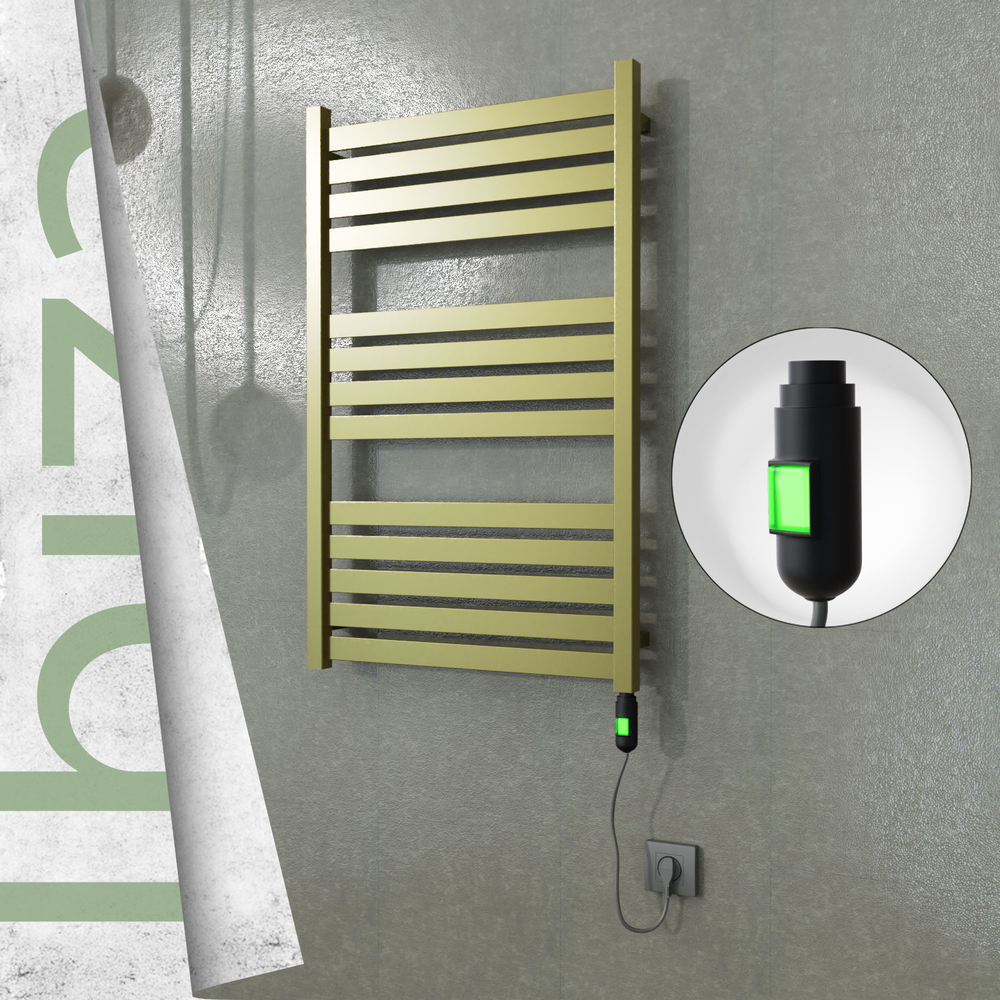 Ibiza Electric Stainless Steel Towel Rail 600x960 Satin Gold (On/Off Switch) 300W - 1